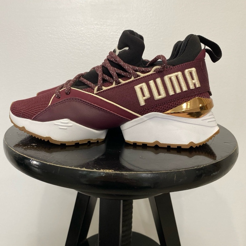 🔥PUMA NWOT RARE Muse Maia Smet w/Split Sole Burgundy and Gold